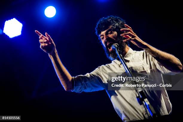 Rome , Italy July 11 : american singer Devendra Banhart performs at Teatro Romano di Ostia Antica on July 11, 2017 in Rome, Italy.