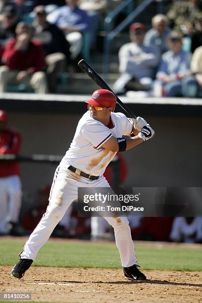 Baseball: Washington Nationals Jose Vidro in action, at bat vs New York Mets during spring training, Viera, FL 3/2/2005