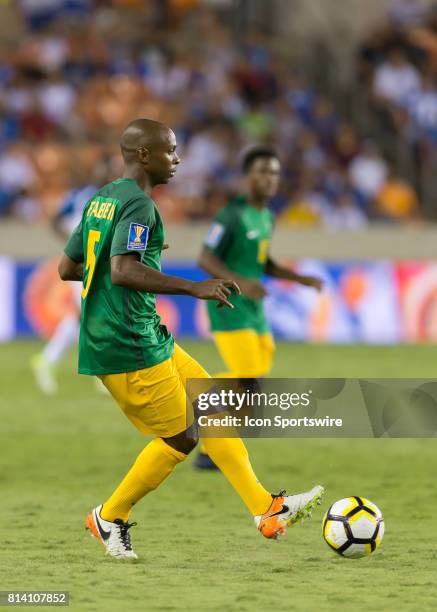 French Guiana midfielder Cedric Fabien passes the ball during the CONCACAF Gold Cup Group A match between Honduras and French Guiana on July 11, 2017...