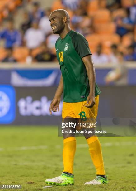 French Guiana forward Sloan Privat reacts after missing a shot on goal during the CONCACAF Gold Cup Group A match between Honduras and French Guiana...