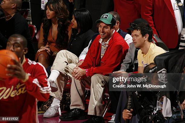 Basketball: NBA All Star Game, Celebrity actor and comedian Adam Sandler during All Star Weekend, Las Vegas, NV 2/18/2007