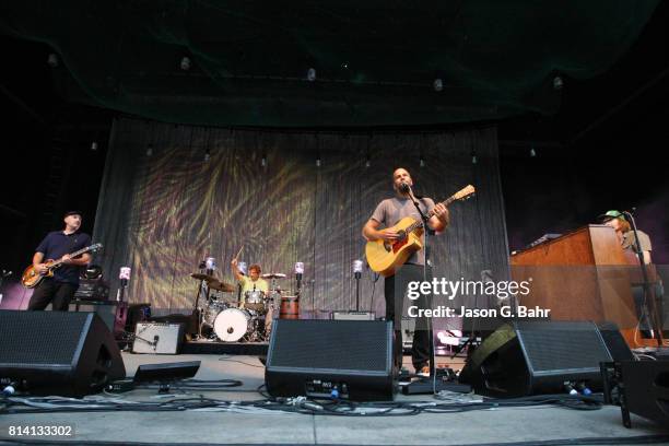 Merlo Podlewski, Adam Topol, Jack Johnson, and Zach Gill perform at Fiddler's Green Amphitheatre on July 13, 2017 in Englewood, Colorado.