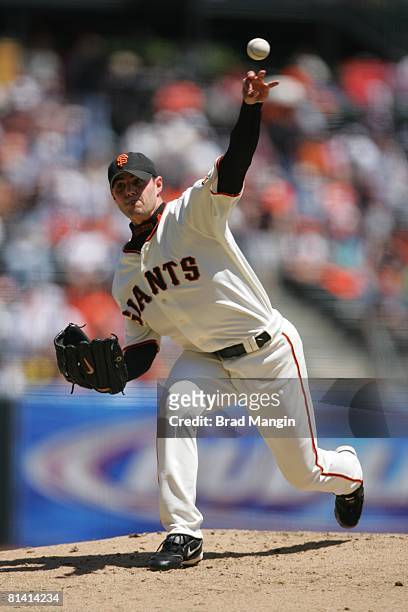 Baseball: San Francisco Giants Noah Lowry in action, pitching vs Pittsburgh Pirates, San Francisco, CA 5/11/2005