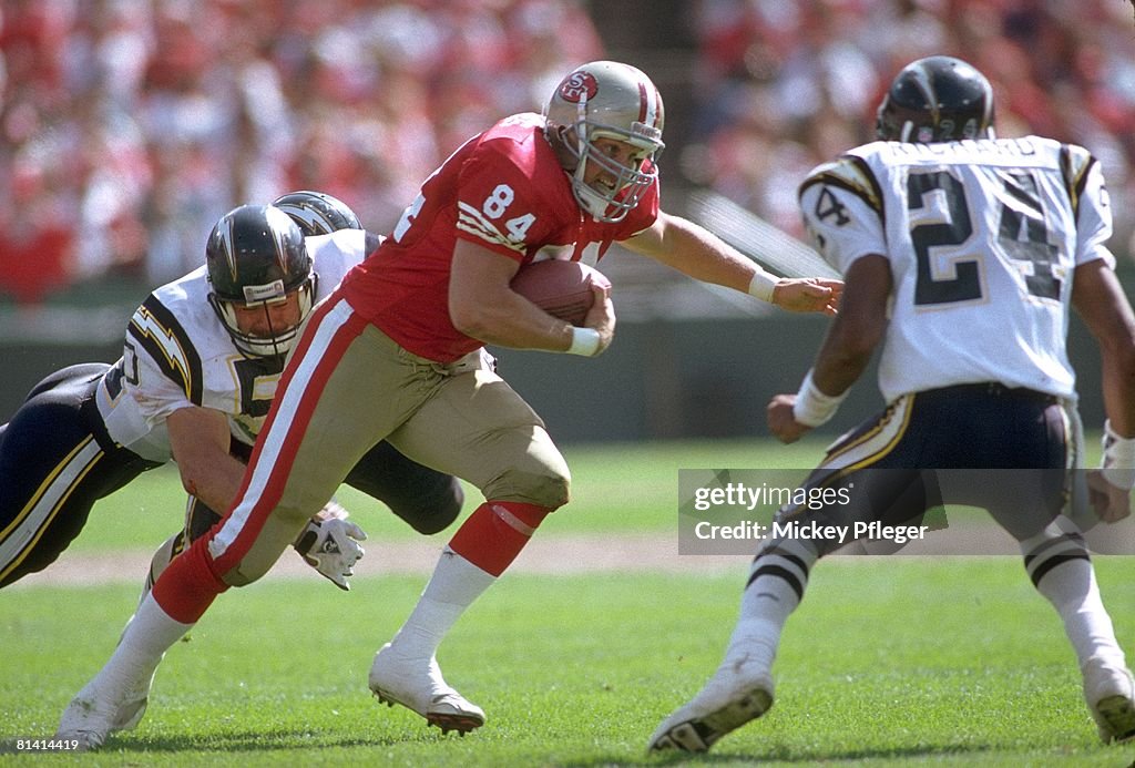 Brent Rushing San Francisco 49ers Brent Jones in action, rushing vs Green Bay... News ...