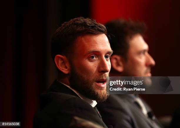 Robbie Cornthwaite of the Wanderers looks on after being announced as the new Captain of the Wanderers at the Western Sydney Wanderers Gold Star...