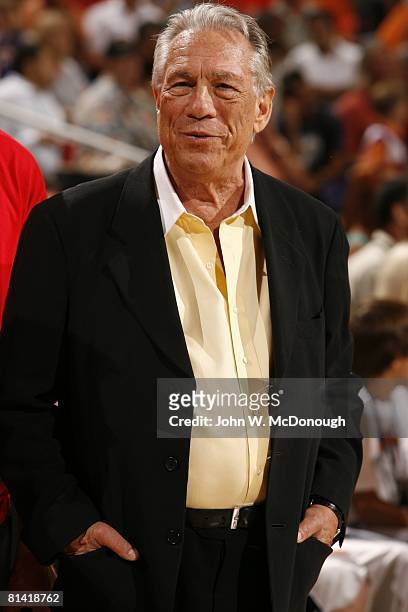 Basketball: NBA Playoffs, Closeup of Los Angeles Clippers owner Donald Sterling on sidelines during Game 7 vs Phoenix Suns, Phoenix, AZ 5/22/2006