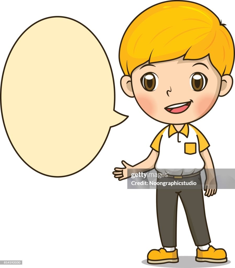 Cute Boy Character Presenting Cartoon 2 High-Res Vector Graphic - Getty  Images