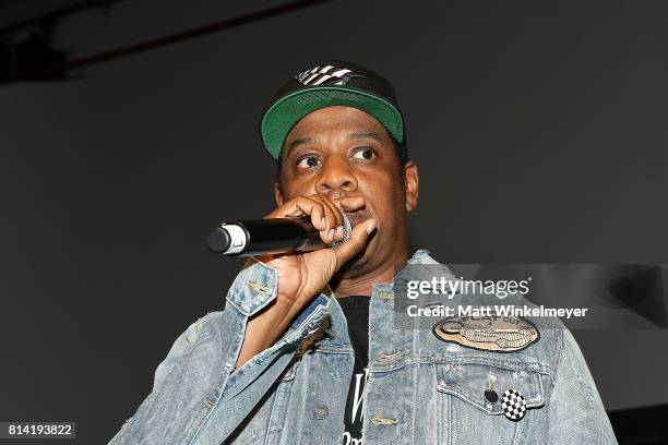 Jay-Z introduces Vic Mensa at Mack Sennett Studios on July 13, 2017 in Los Angeles, California.