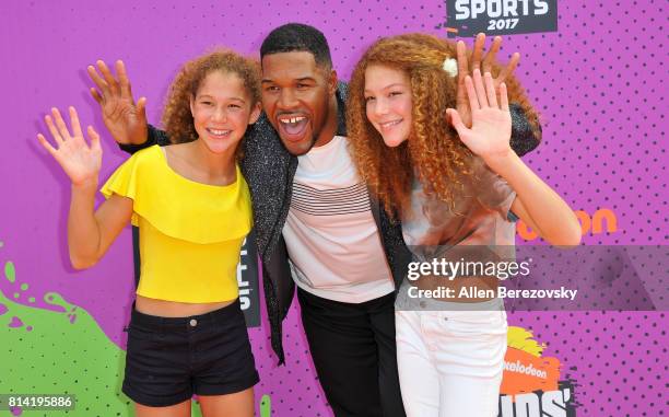 Sophia Strahan, Michael Strahan and Isabella Strahan attend Nickelodeon Kids' Choice Sports Awards 2017 at Pauley Pavilion on July 13, 2017 in Los...