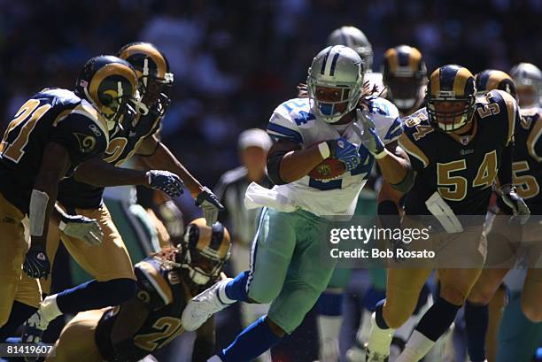 Football: Dallas Cowboys Marion Barber in action, rushing vs St, Louis Rams, Irving, TX 9/30/2007