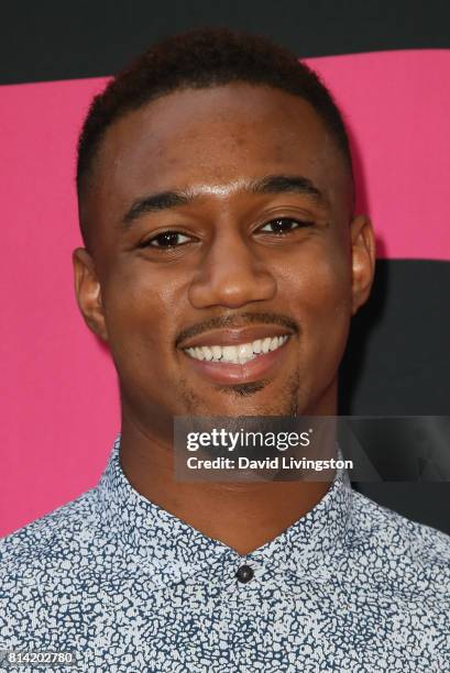 Actor Jessie T. Usher attends the premiere of Universal Pictures' "Girls Trip" at Regal LA Live Stadium 14 on July 13, 2017 in Los Angeles,...