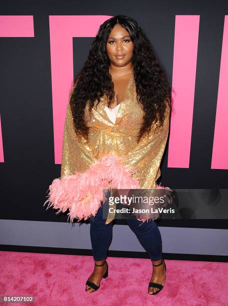 Rapper Lizzo attends the premiere of "Girls Trip" at Regal LA Live Stadium 14 on July 13, 2017 in Los Angeles, California.
