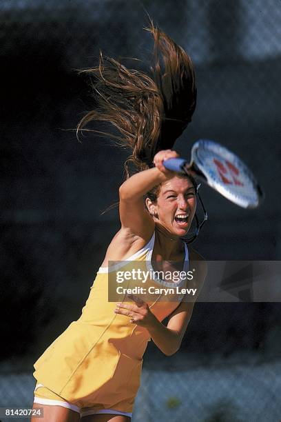 Tennis: Closeup of Monique Viele in action during practice, Pompano Beach, FL 3/17/1999