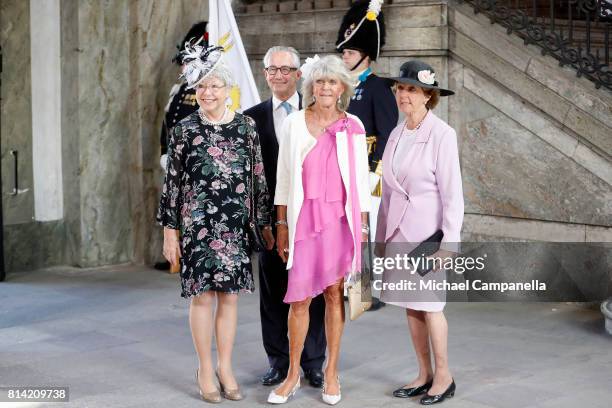 Princess Christina of Sweden, Tord Magnuson, Princess Birgitta of Sweden and Princess Desiree of Sweden arrive for a thanksgiving service on the...