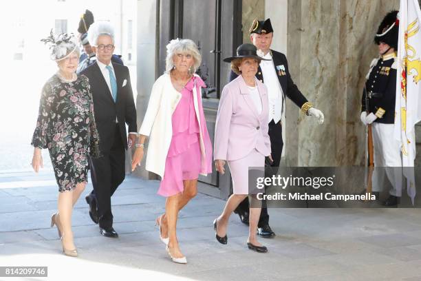 Princess Christina of Sweden, Tord Magnuson, Princess Birgitta of Sweden and Princess Desiree of Sweden arrive for a thanksgiving service on the...