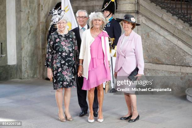 Princess Christina of Sweden, Tord Magnuson, Princess Birgitta of Sweden and Princess Desiree of Sweden arrive for a thanksgiving service on the...