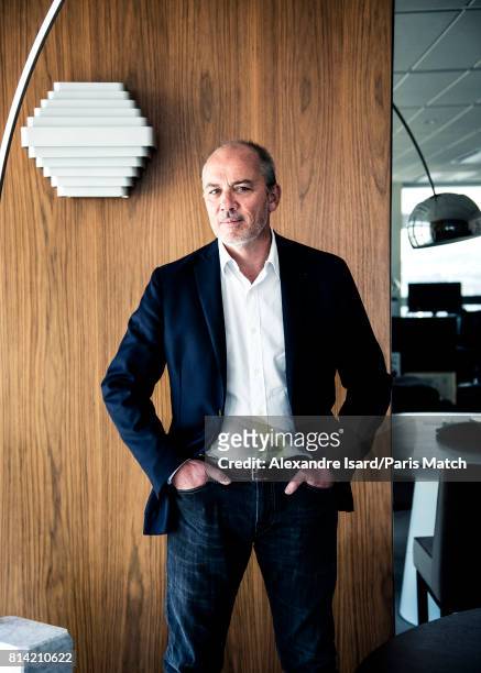 Businessman and CEO of mobile network Orange, Stephane Richard is photographed for Paris Match on June 23, 2017 in Paris, France.