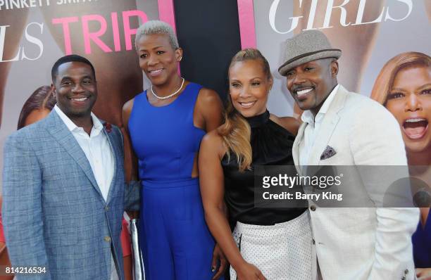Head of Motion Pictures for Will Packer Productions James F. Lopez, guest and Heather Packer and producer Will Packer attend the Premiere of...