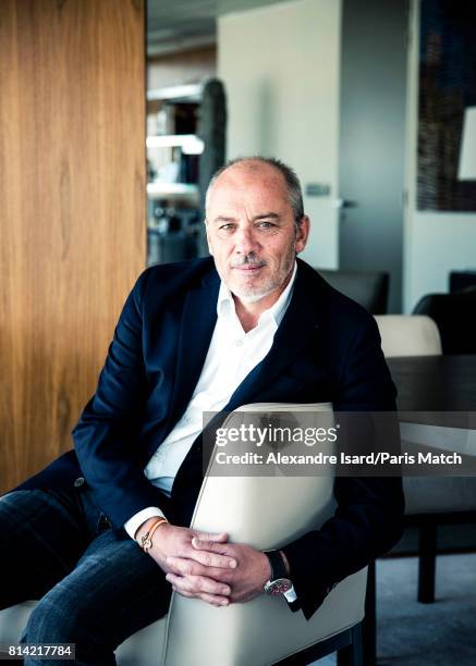 Businessman and CEO of mobile network Orange, Stephane Richard is photographed for Paris Match on June 23, 2017 in Paris, France.