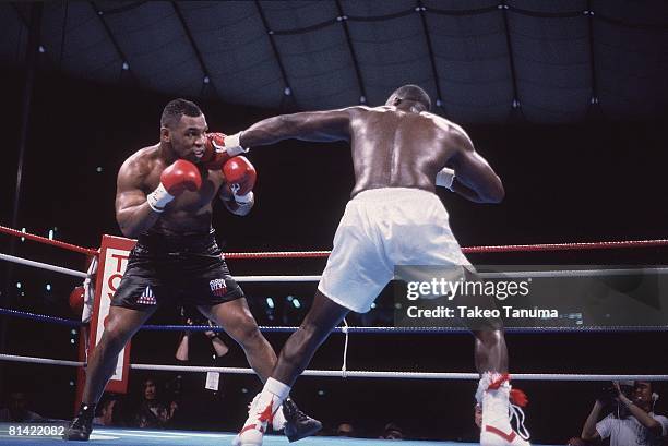 Boxing: WBC/WBA/IBF Heavyweight Title, Mike Tyson in action vs James Buster Douglas at Tokyo Dome, Tokyo, Japan 2/11/1990