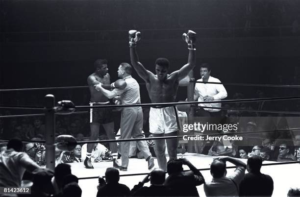 Boxing: World Heavyweight Title, Closeup of Muhammad Ali victorious vs Floyd Patterson at Convention Center, Las Vegas, NV