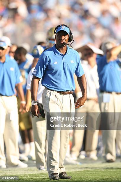 College Football: UCLA coach Karl Dorrell on sidelines during game vs Brigham Young, Pasadena, CA 9/8/2007