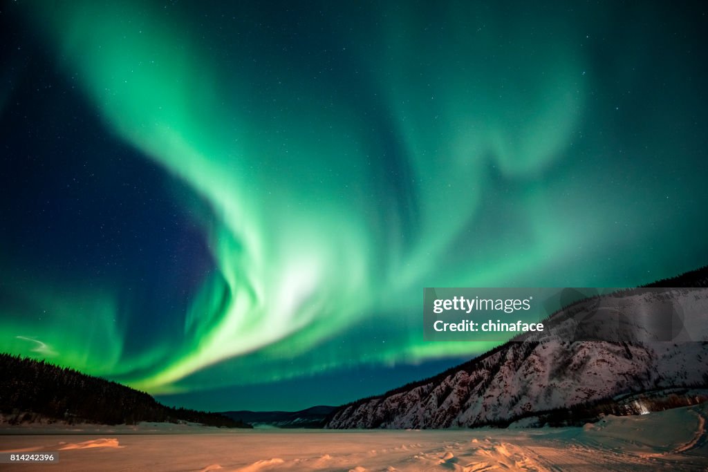 Aurora borealis,Yukon Territory,Canada
