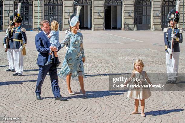 Princess Madeleine of Sweden, Chris O'Neill, Princess Leonore of Sweden and Prince Nicolas of Sweden after the thanksgiving service on the occasion...