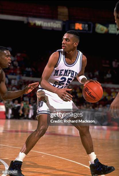 College Basketball: Great Midwest Conference Tournament, Memphis State Anfernee Penny Hardaway in action vs Alabama-Birmingham, Chicago, IL 3/12/1992