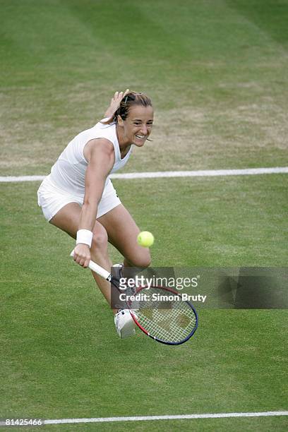 Tennis: Wimbledon, ITA Antonella Serra Zanetti in action during 3rd round vs BGR Magdalena Maleeva at All England Club, London, GBR 6/24/2005
