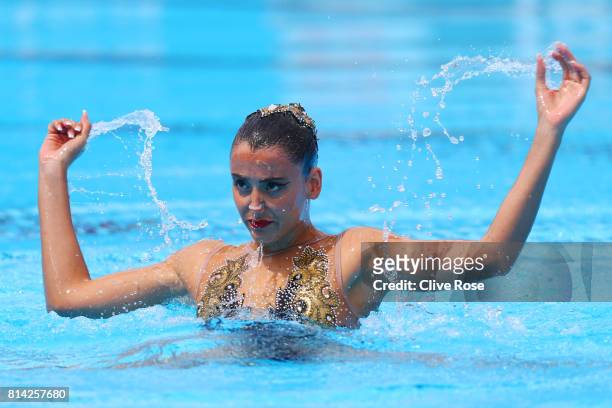 Vasiliki Alexandri of Austria competes during the Womens Synchronized Solo Technical, preliminary round on day one of the Budapest 2017 FINA World...