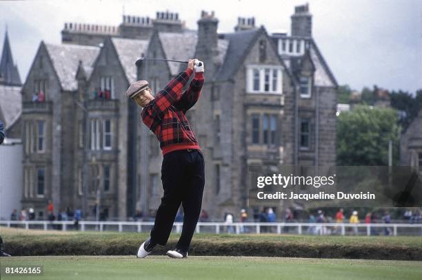 Golf: British Open, Tom Watson in action, drive on Sunday, St, Andrews, GBR 7/23/1995