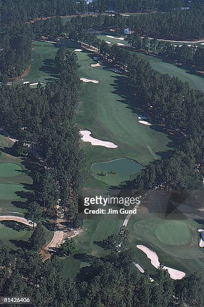 Golf: Aerial scenic view of 16th hole at Pinehurst Resort, Pinehurst, NC 5/29/1999