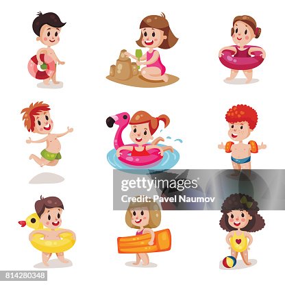 Ilustraciones De Vectores De Dibujos Animados Niños Y Niñas Jugando En El Conjunto De La Playa Los Niños En Vacaciones De Verano Ilustración de stock - Getty Images Ilustraciones De Vectores De Dibujos Animados Niños Y Niñas Jugando En El Conjunto De La Playa Los Niños En Vacaciones De Verano Ilustración de stock - Getty Images