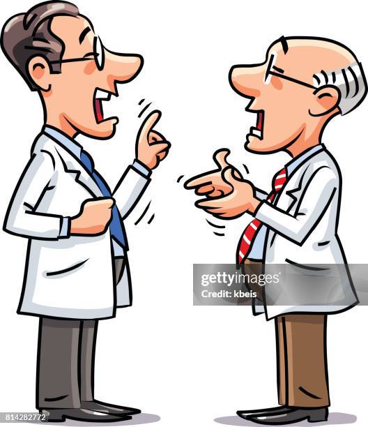 scientists debating - doctor cartoon stock illustrations