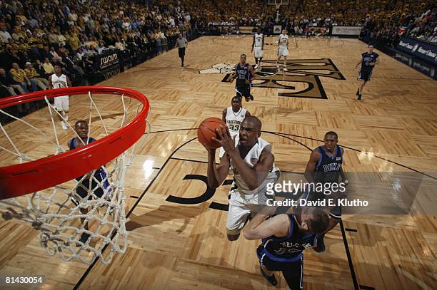College Basketball: Wake Forest Chris Paul in action vs Duke Lee Melchionni , Winston-Salem, NC 2/2/2005