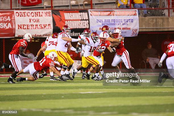 College Football: USC Stafon Johnson in action, rushing vs Nebraska, Lincoln, NE 9/15/2007