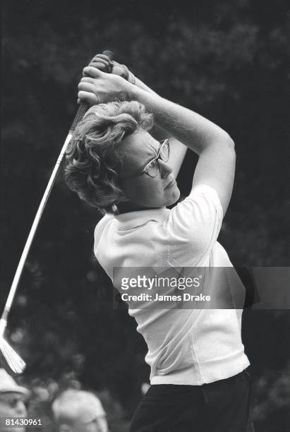 Golf: US Open, Closeup of Mickey Wright in action during drive at Dunes GC, Myrtle Beach, SC 6/28/1962