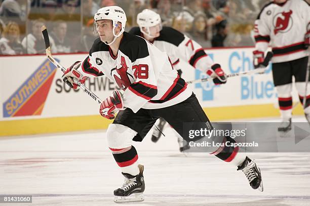 Hockey: New Jersey Devils Brian Rafalski in action vs Philadelphia Flyers, Philadelphia, PA