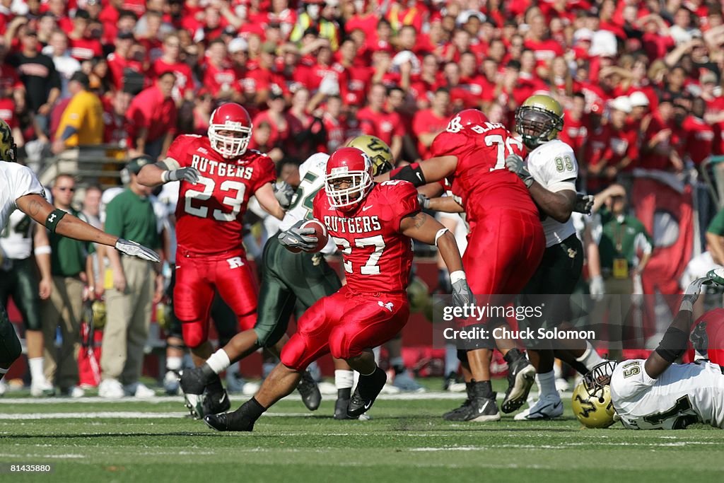 Ray Rice Rutguers Rutgers Raymell Rice in action, rushing vs South Florida, Piscataway ...