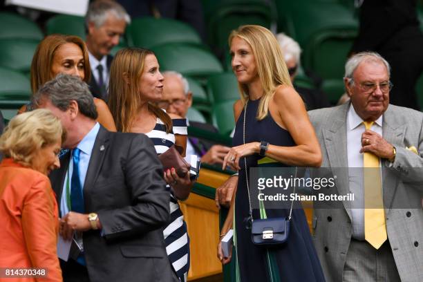 Paula Radcliffe looks on from the centre court royal box on day eleven of the Wimbledon Lawn Tennis Championships at the All England Lawn Tennis and...