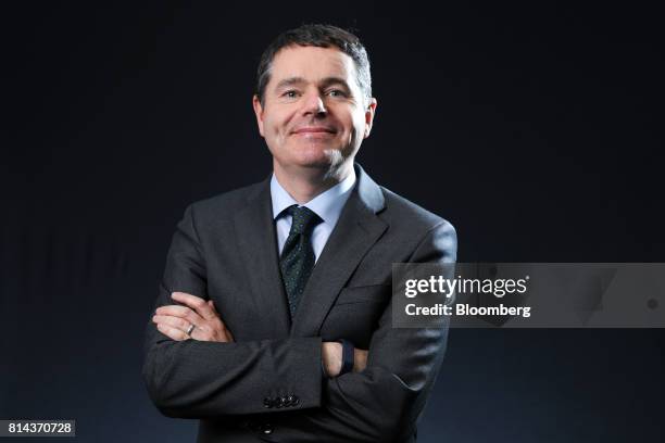 Paschal Donohoe, Ireland's finance minister, poses for a photograph following a Bloomberg Television interview in London, U.K., on Friday, July 14,...