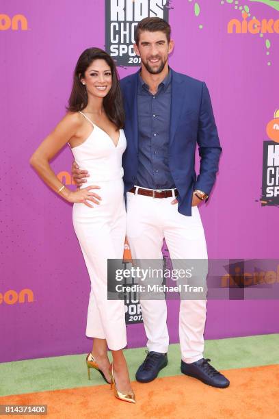 Nicole Johnson and Michael Phelps arrive at Nickelodeon Kids' Choice Sports Awards 2017 held at Pauley Pavilion on July 13, 2017 in Los Angeles,...