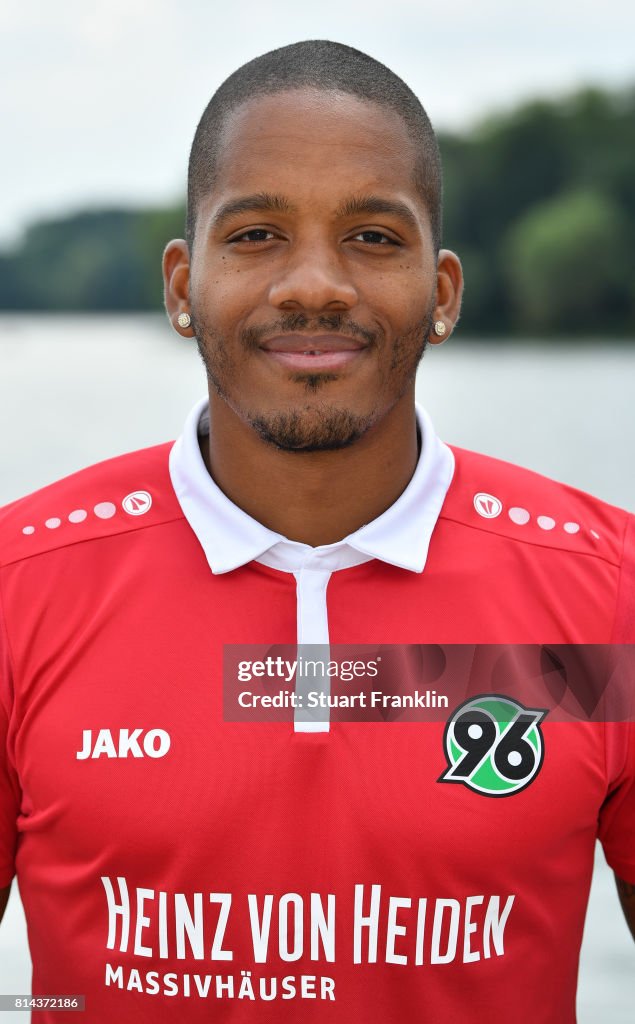Charlison Bebschop of Hannover 96 poses during the team presentation