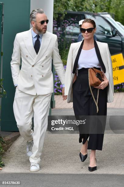 Stella McCartney & Alasdhair Willis seen at Day 11 of Wimbledon 2017 on July 14, 2017 in London, England.