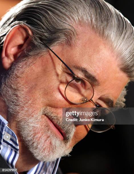 Executive producer and writer George Lucas attends "Indiana Jones and the Kingdom of the Crystal Skull" Japan Premiere at the National Yoyogi...