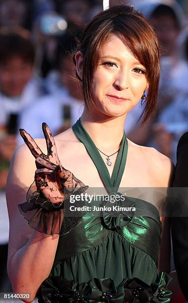 Singer Leah Dizon attends "Indiana Jones and the Kingdom of the Crystal Skull" Japan Premiere at the National Yoyogi Gymnasium on June 5, 2008 in...