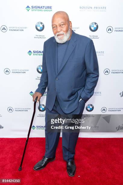 Cleveland Browns Full Back, NFL Champion and Actor Jim Brown attends the Sports Academy Foundation 50 For 50 at Manhattan Country Club on July 13,...
