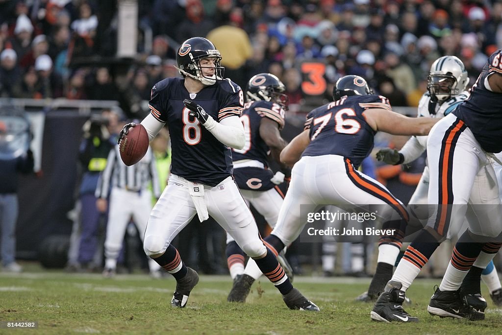 NFC Playoffs, Chicago Bears QB Rex Grossman in action vs Carolina ...