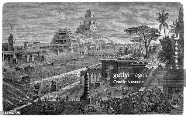 ilustrações de stock, clip art, desenhos animados e ícones de fall of babylon by cyrus ii, 539 bc - babilónia antiga